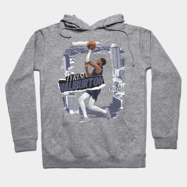 Tyrese Haliburton Indiana Rough Hoodie by ClarityMacaws